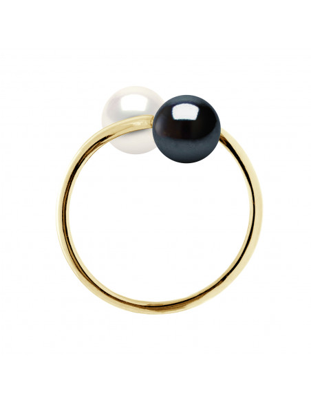 Bague TOI & MOI - Perles Rondes 7-8 mm - Or 750 - LUTECIA