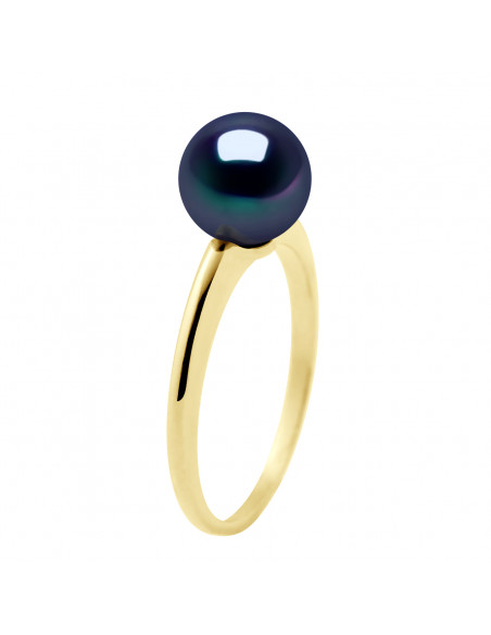 Bague Jonc Perle Ronde 7-8 mm - Or 375 - MASSY