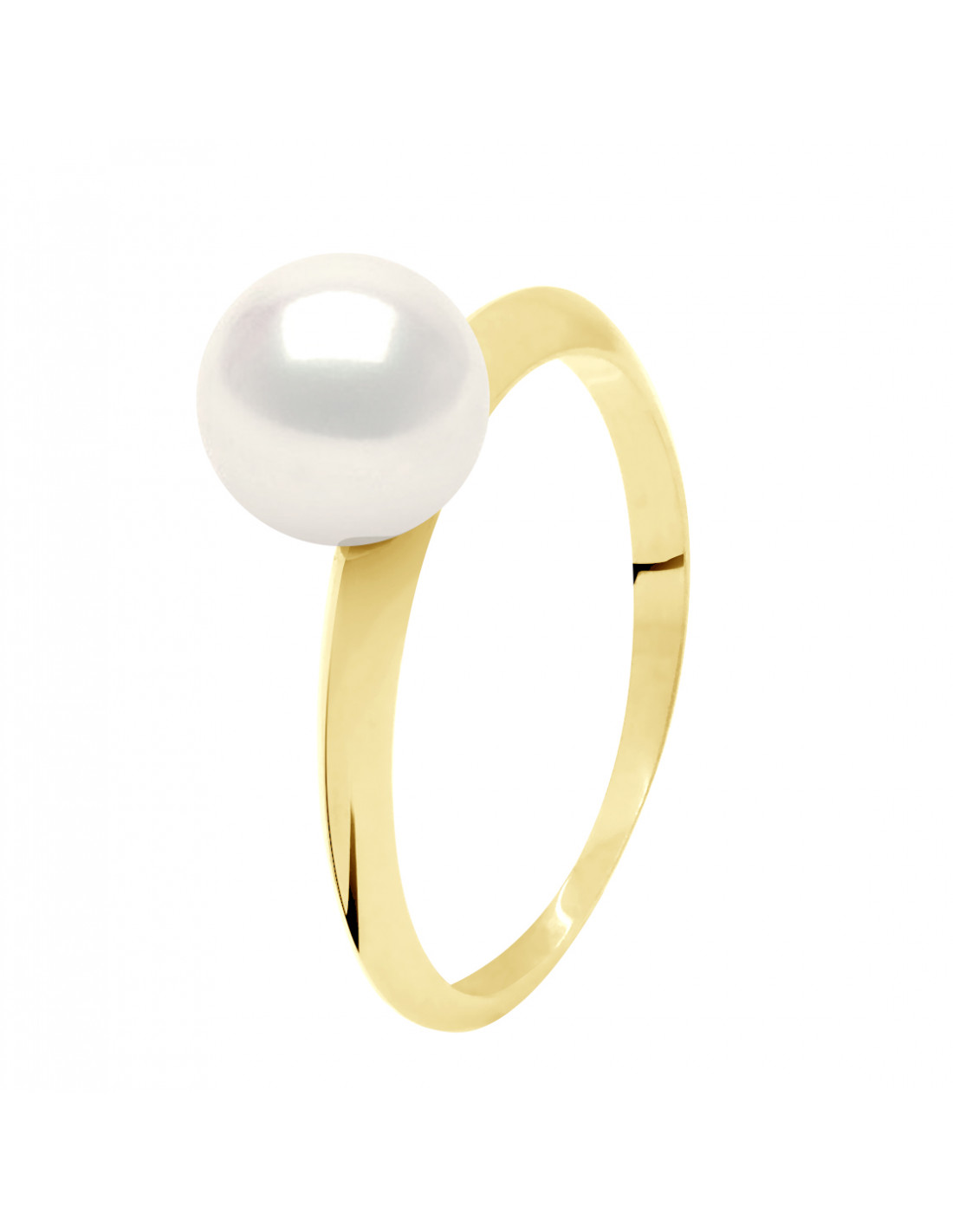 Bague Perle Ronde 7 8 mm Jonc Or 375 VALENCIENNES