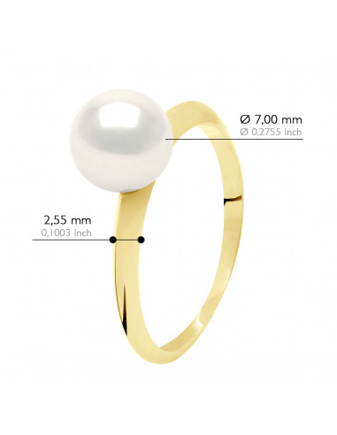 Round Pearl Round 7-8 mm - Rush Gold 750 -...