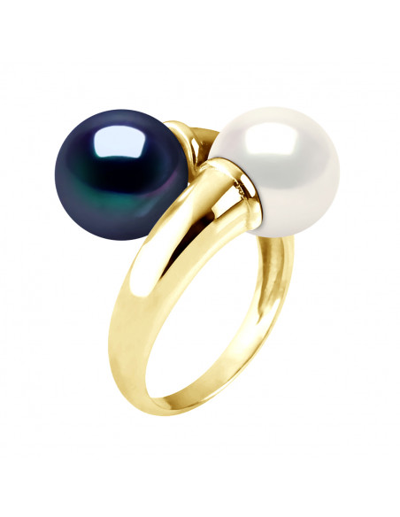 Bague TOI & MOI - Perles Rondes 8-9 mm - Or 750 - AMBOISE