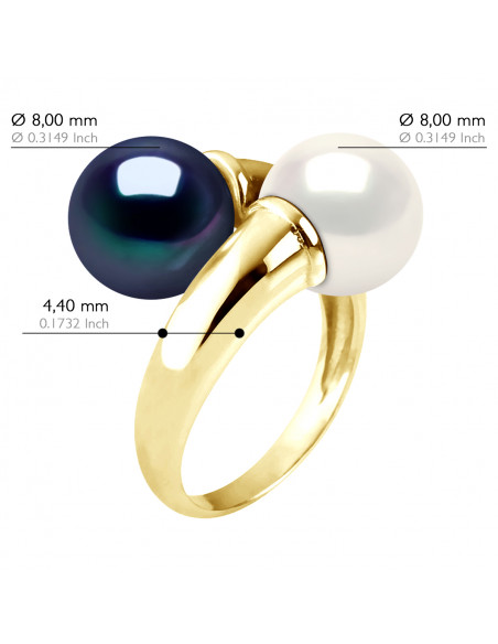Bague TOI & MOI - Perles Rondes 8-9 mm - Or 750 - AMBOISE