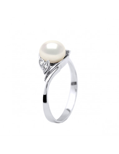 Bague Joaillerie Perle Bouton 7-8 mm - Diamants...