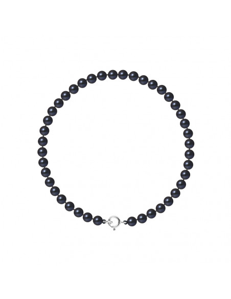 Bracelets Rangs de Perles d'Eau Douce Semi Rondes / Rondes - Tailles de 4 à 6 mm - Anneau Ressort - Argent 925 - MOUGINS