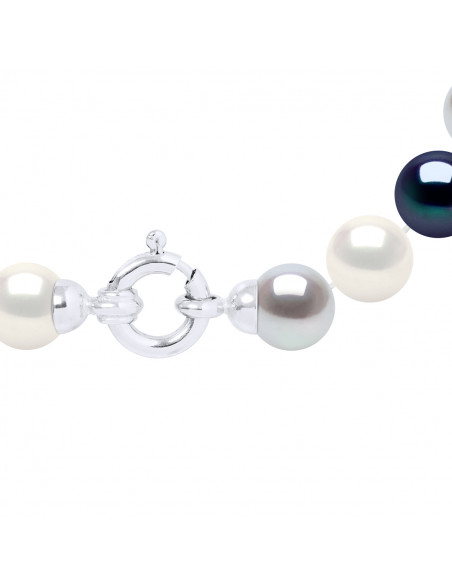 Bead Ring Necklaces Semi Round / Round - Sizes 5 to 8 mm - 42 cm - Ring Marin - Silver 925 - BIARRITZ