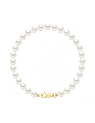 Bracelets Rangs de Perles Rondes - Tailles de 4 à 7 mm - Mousqueton - Or 750 - SAINT CLOUD