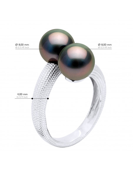 Bague TOI & MOI - Perles de Tahiti Rondes 8-9 mm - Joaillerie Or 375 - MARANUA