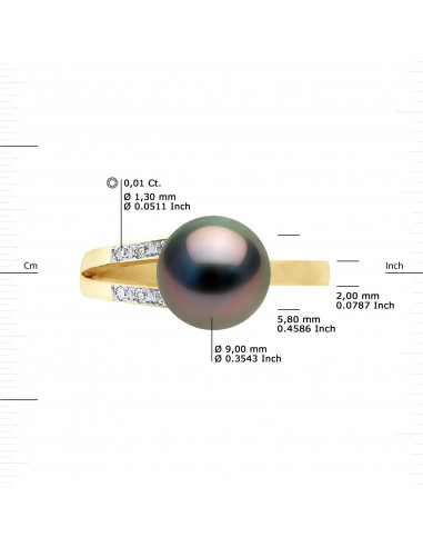 Ring Round Jewelery Tahitian Pearl Round 8-9 mm...