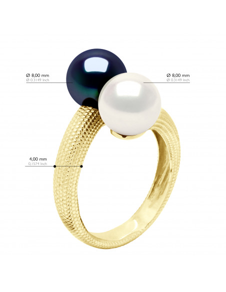 Bague TOI & MOI - Perles Rondes 8-9 mm - Joaillerie Or 750 - SORBONNE