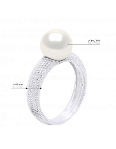 Prestige Ring - Round Pearl 8-9 mm - Gold 375 -...