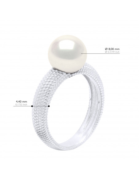 Prestige Ring - Round Pearl 8-9 mm - Gold 375 - Azay