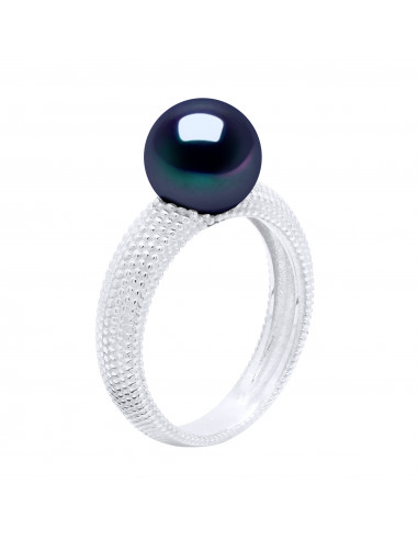 Bague Jonc Prestige - Perle Ronde 8-9 mm - Or 375 - AZAY