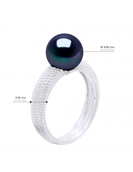 Bague Jonc Prestige - Perle Ronde 8-9 mm - Or 375 - AZAY