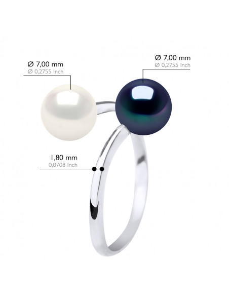 Bague TOI & MOI - Perles Rondes 7-8 mm - Or 750 - LUTECIA