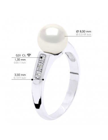 Ring Round Jewelery Round Pearl 8-9 mm -...