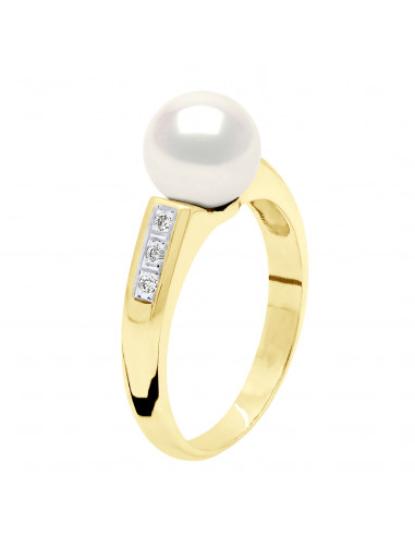Bague Jonc Joaillerie Perle Ronde 8-9 mm -...