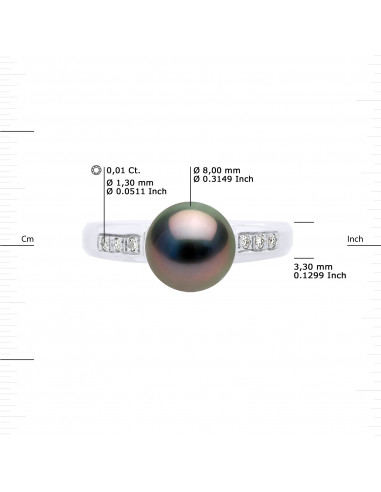 Ring Round Round Bead Round 8-9 mm - Diamonds...