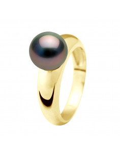 Volume Ring Volume - Tahitian Beads Round 9-10 mm - Gold...