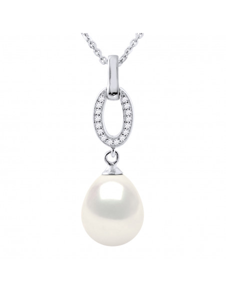 Jewelery Necklace Pear Pear 9-10 mm - Several Colors - Silver 925 - Houlgate