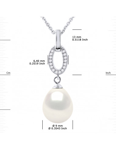 Collier Joaillerie Perle Poire 9-10 mm -...