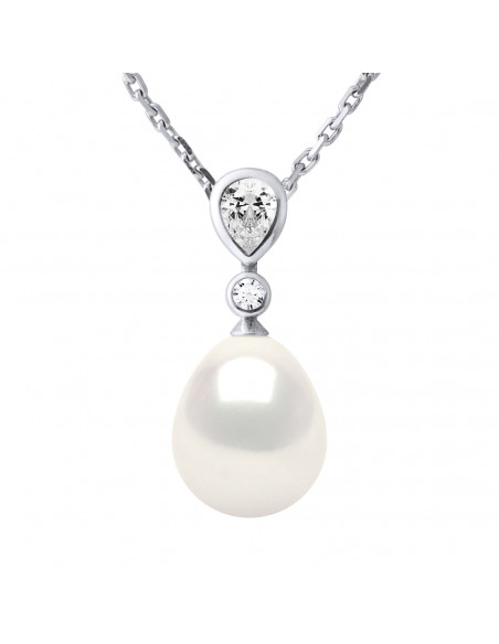 Collier Joaillerie Perle Poire 8-9 mm - Plusieurs Coloris - Argent 925 - CABOURG