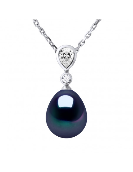 Collier Joaillerie Perle Poire 8-9 mm - Plusieurs Coloris - Argent 925 - CABOURG