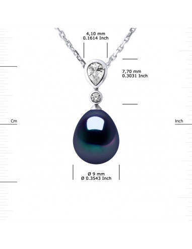 Collier Joaillerie Perle Poire 8-9 mm -...