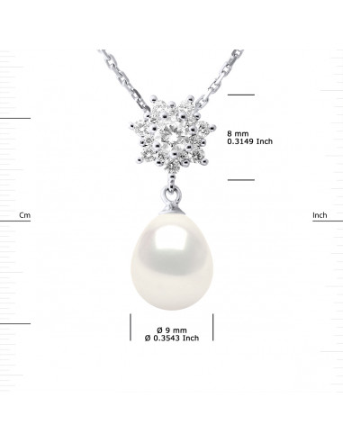 Collier Joaillerie Perle Poire 9-10 mm -...