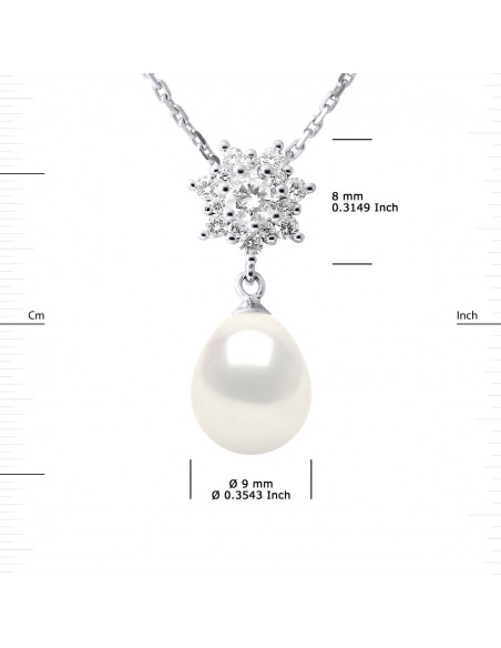 Jewelery Necklace Pear Pear 9-10 mm - Several Colors - Silver 925 - Honfleur