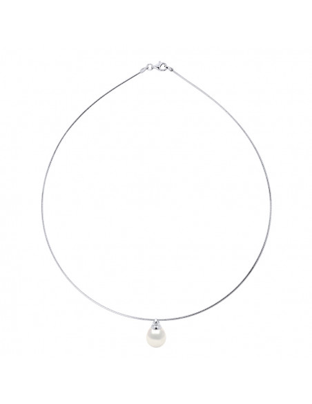 Collier Oméga Perle Poire 10-11 mm - Plusieurs Coloris - Argent 925 - TROUVILLE