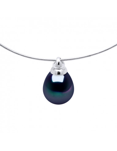 Collier Oméga Perle Poire 10-11 mm - Plusieurs Coloris - Argent 925 - TROUVILLE