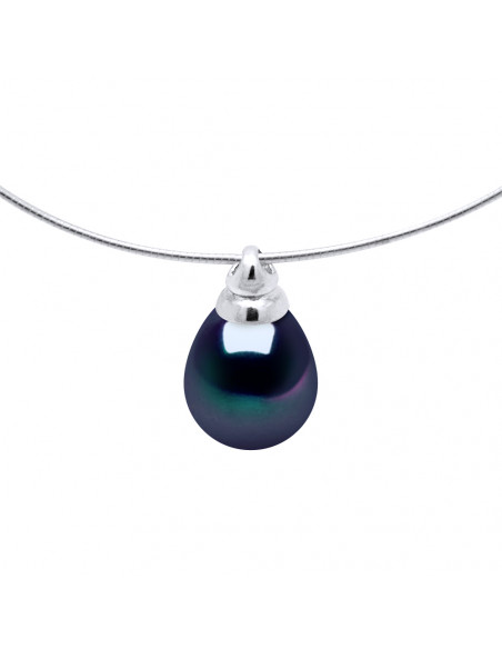Collier Oméga Perle Poire 10-11 mm - Plusieurs Coloris - Argent 925 - TROUVILLE