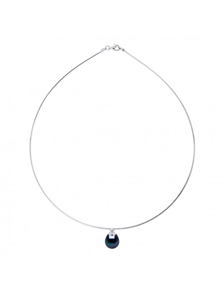 Collier Oméga Perle Poire 10-11 mm - Plusieurs Coloris - Argent 925 - TROUVILLE