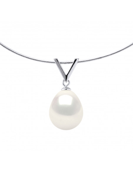 Collier Oméga Perle Poire 10-11 mm - Plusieurs Coloris - Argent 925 - HARFLEUR