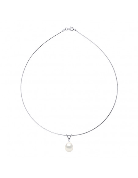 Collier Oméga Perle Poire 10-11 mm - Plusieurs Coloris - Argent 925 - HARFLEUR