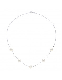 Necklaces Chainage 5 round beads 7-8 mm - Several colors...