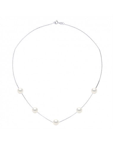 Necklaces Chainage 5 round beads 7-8 mm -...