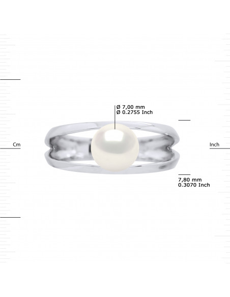 Bagues Jonc Perle Bouton 8-9 mm - Plusieurs Coloris - Argent 925 - VIAS