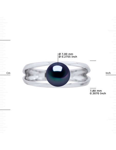 Bagues Jonc Perle Bouton 8-9 mm - Plusieurs Coloris - Argent 925 - VIAS