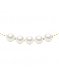 Necklaces Chainage 5 round beads 9-10 mm - Several colors...