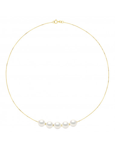 Colliers Chainage 5 Perles Rondes 9-10 mm -...