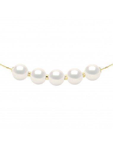 Necklaces Chainage 5 round beads 9-10 mm -...