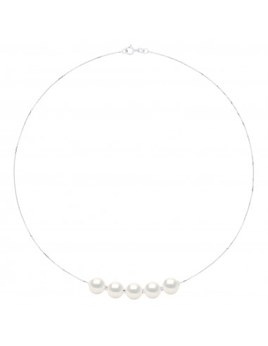 Colliers Chainage 5 Perles Rondes 9-10 mm -...