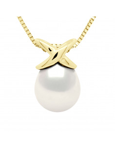 Oval Pearl Node Necklaces 8-9 mm - Several Colors - Gold...