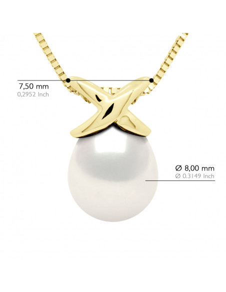 Oval Pearl Node Necklaces 8-9 mm - Several Colors - Gold 750 - Orleans
