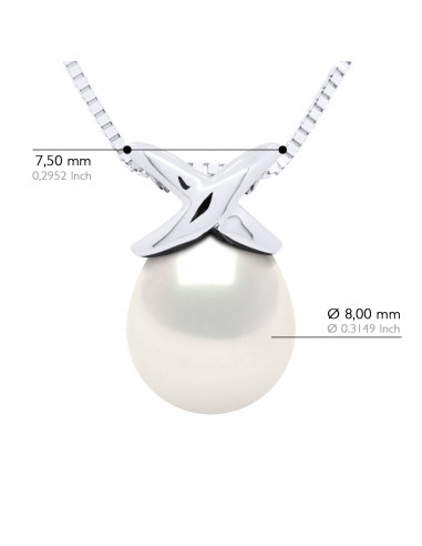 Colliers Noeud Perle Ovale 8-9 mm - Plusieurs...