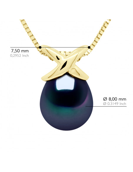 Oval Pearl Necklaces 8-9 mm - Several Colors - Gold 375 - Thiers