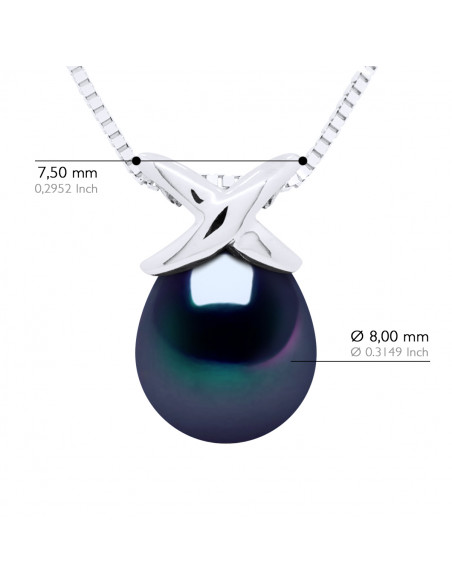 Colliers Noeud Perle Ovale 8-9 mm - Plusieurs Coloris - Or 375 - THIERS