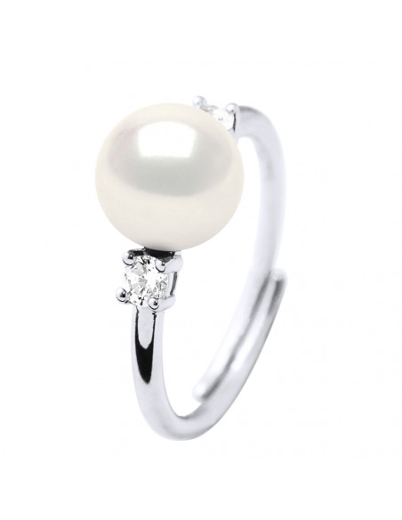 Bagues Joaillerie Perle Ronde 7-8 mm - Plusieurs Coloris - Argent 925 - SAINT JEAN