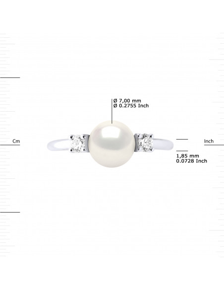 Bagues Joaillerie Perle Ronde 7-8 mm - Plusieurs Coloris - Argent 925 - SAINT JEAN